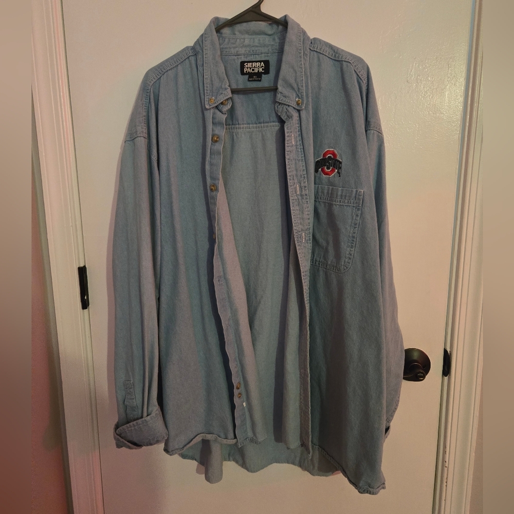 Vintage Ohio State Denim Button-Down Shirt Size 3X